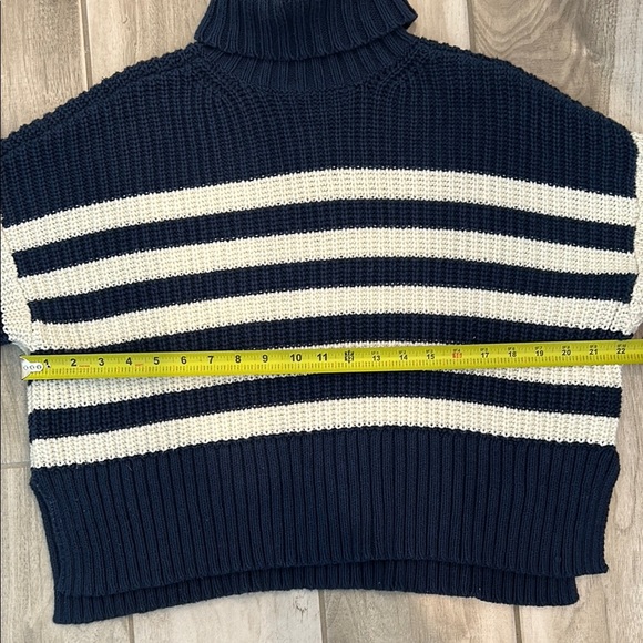 Madewell Blue and White Turtleneck Sweater Striped Design - Picture 9 of 11
